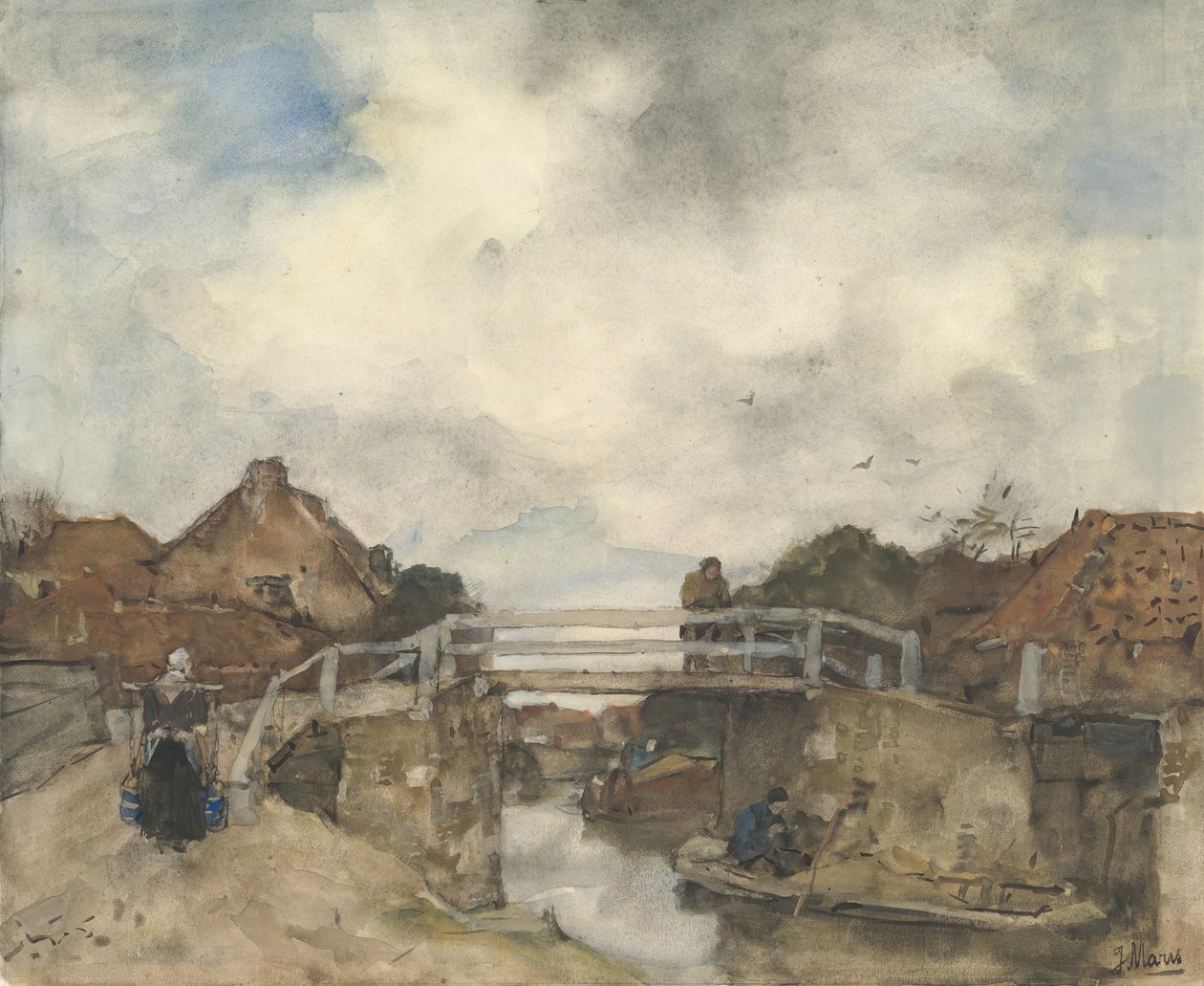 Nizozemský kanál, Rijswijk, druhá polovina 19. století. od Jacob Henricus Maris