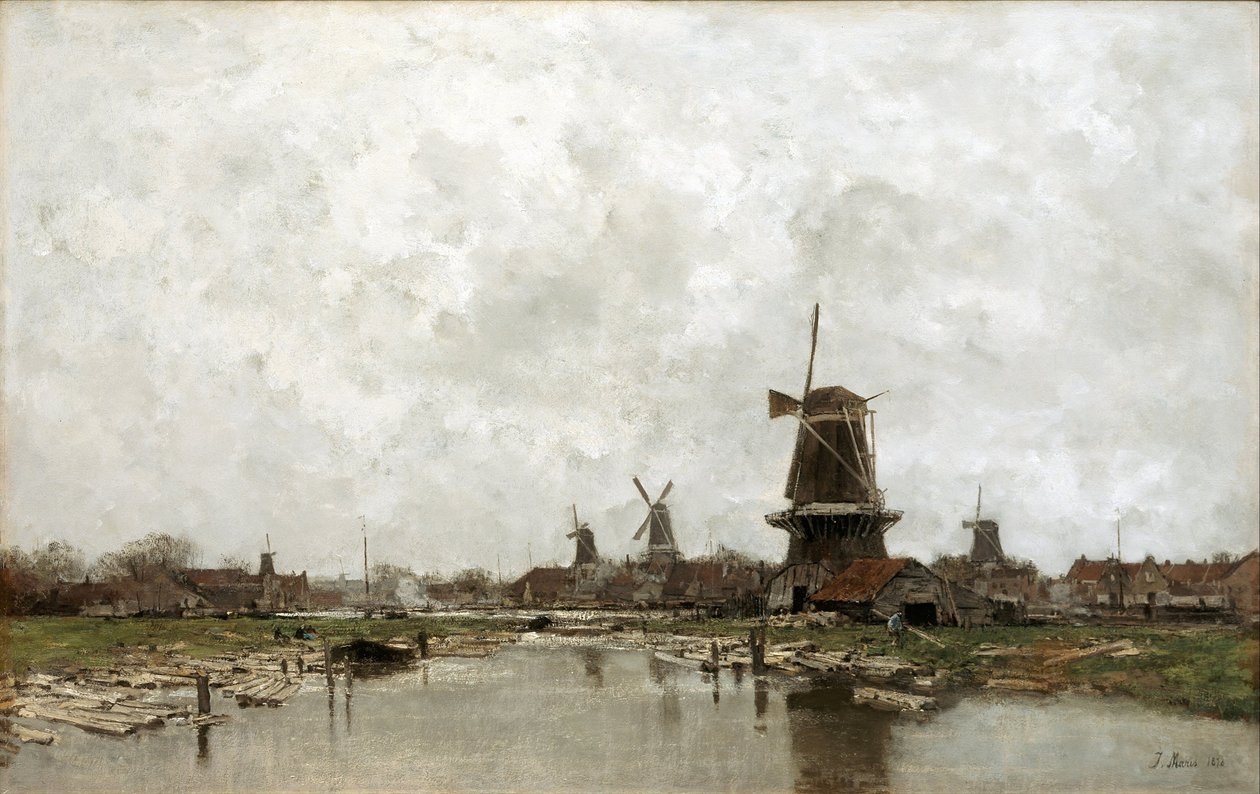 Pět větrných mlýnů, 1878 od Jacob Henricus or Hendricus Maris