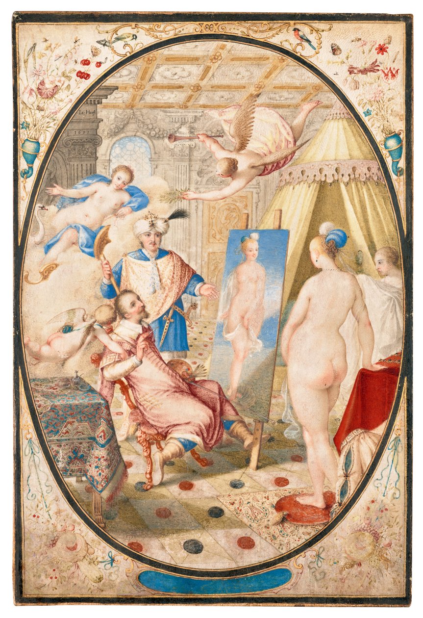 Apelles maluje Campaspe, milenku Alexandra Velikého od Jacob Hoefnagel