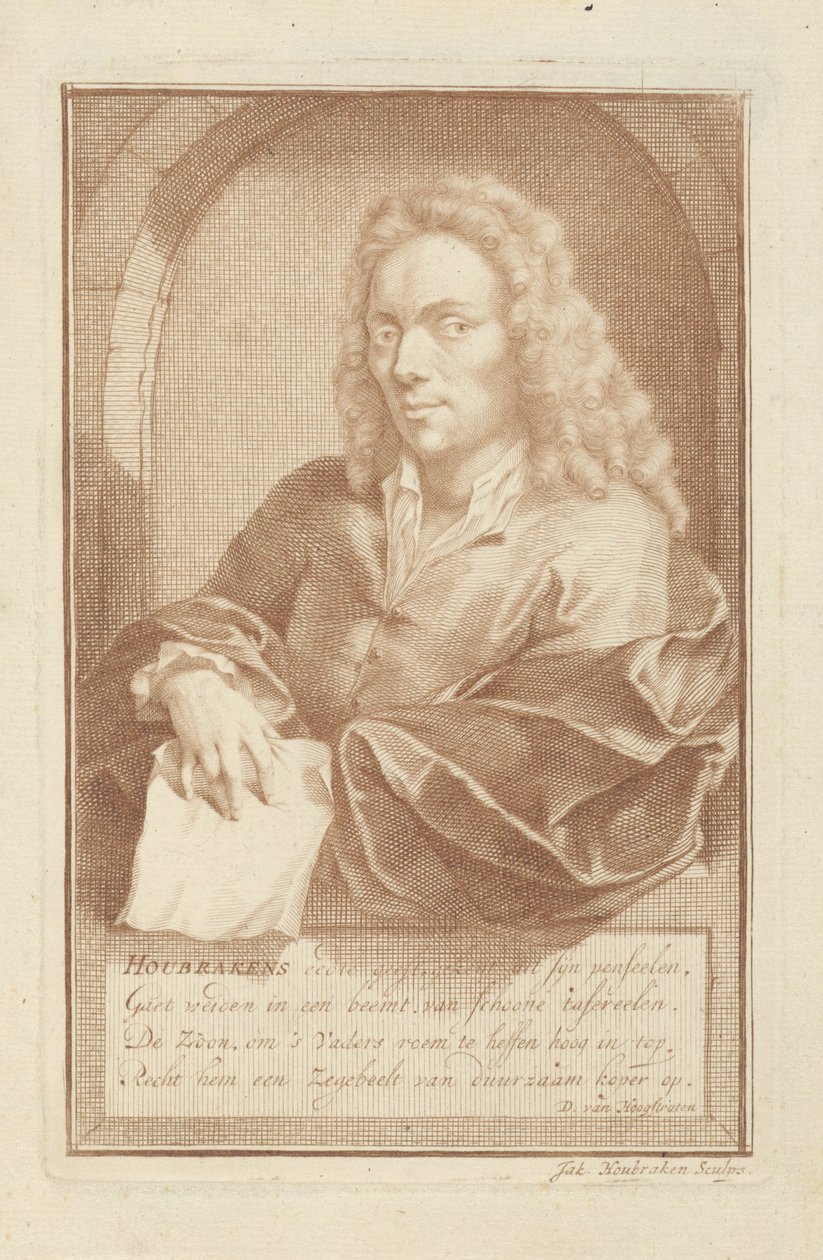 Portrét Arnolda Houbrakena od Jacob Houbraken