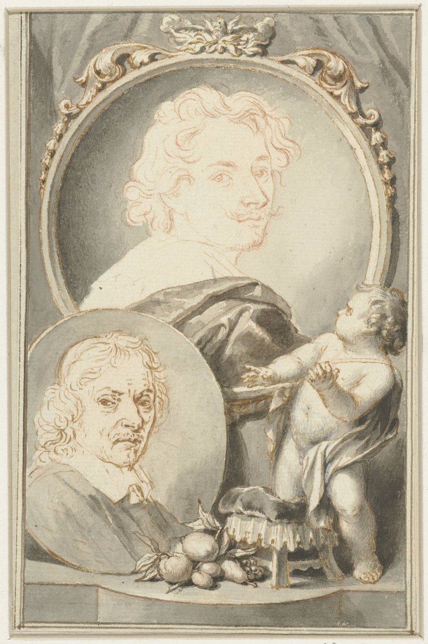 Portréty Antona van Dycka a Jacoba de Braye od Jacob Houbraken
