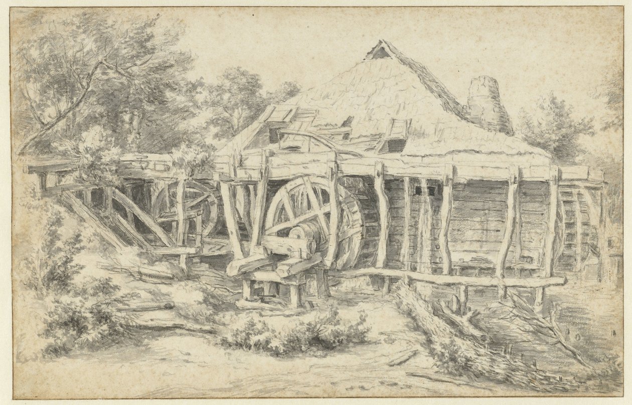 Pohled na vodní mlýn od Jacob van Ruisdael