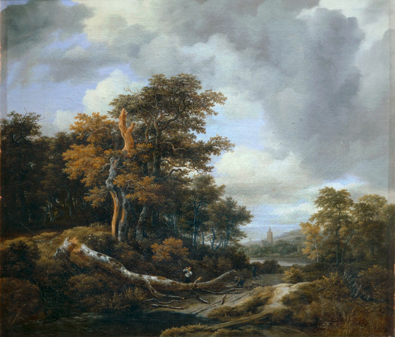 Vchod do dřevěného ... od Jacob Isaaksz. or Isaacksz. van Ruisdael