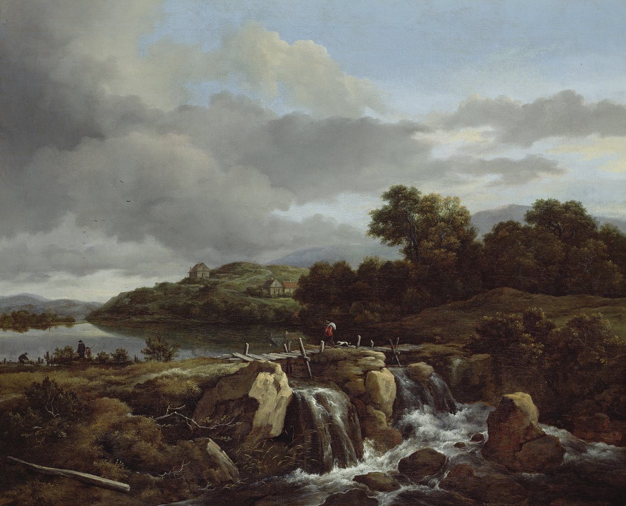 Krajina s kaskádou od Jacob van Ruisdael