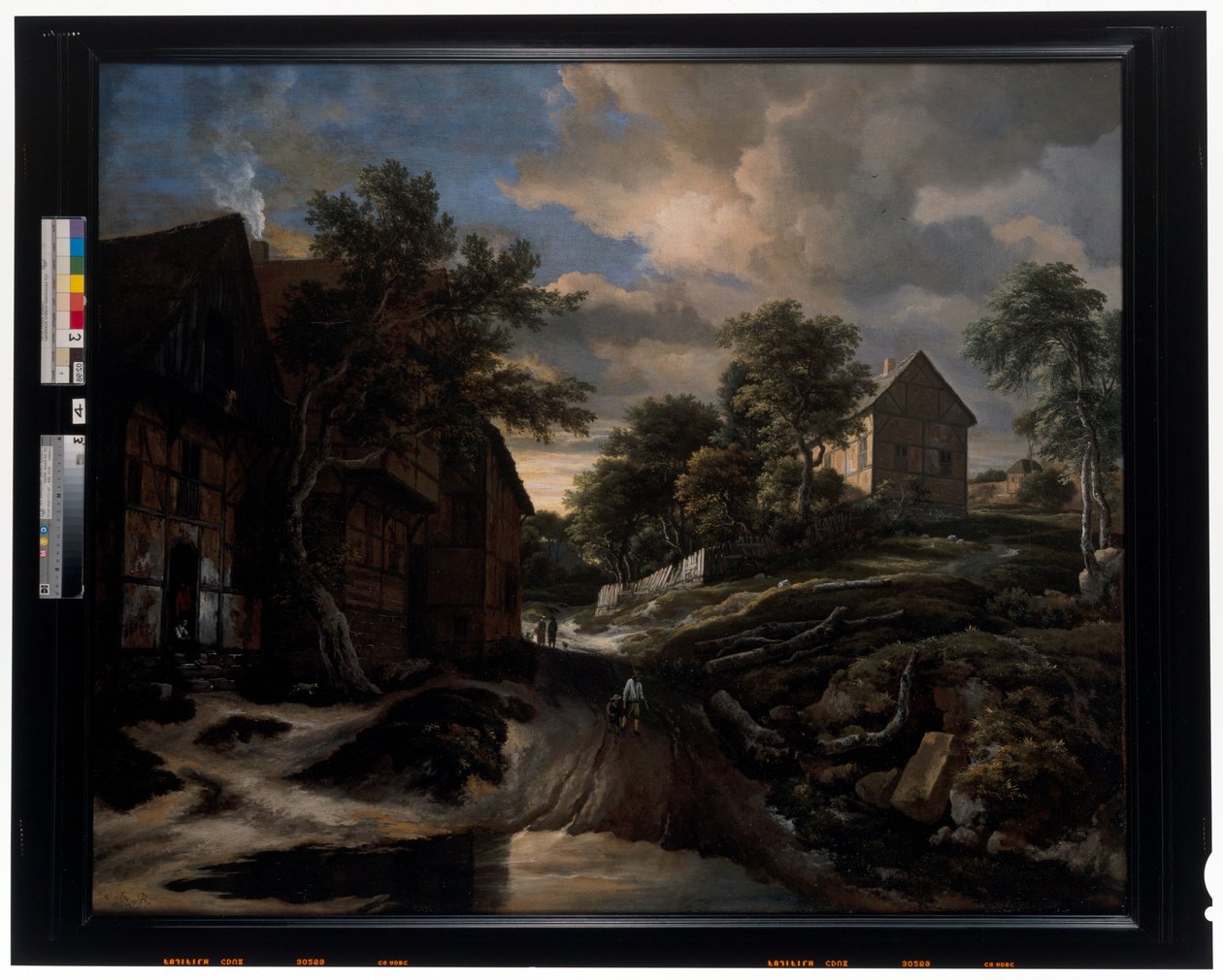 Krajina s hrázděnými domy od Jacob Isaaksz. or Isaacksz. van Ruisdael