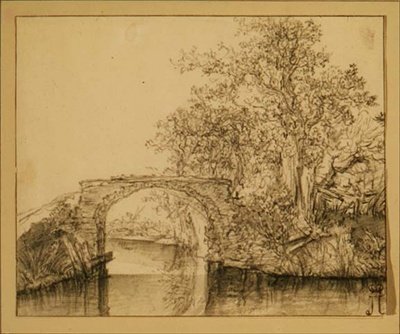 Krajina s kamenným mostem od Jacob van Ruisdael