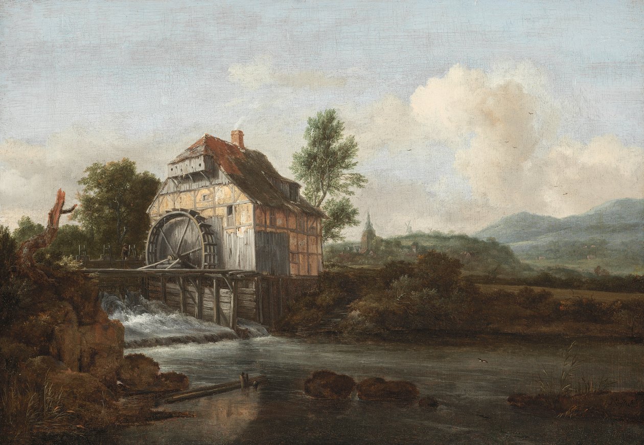 Krajina s vodním mlýnem, kolem roku 1680 od Jacob van Ruisdael