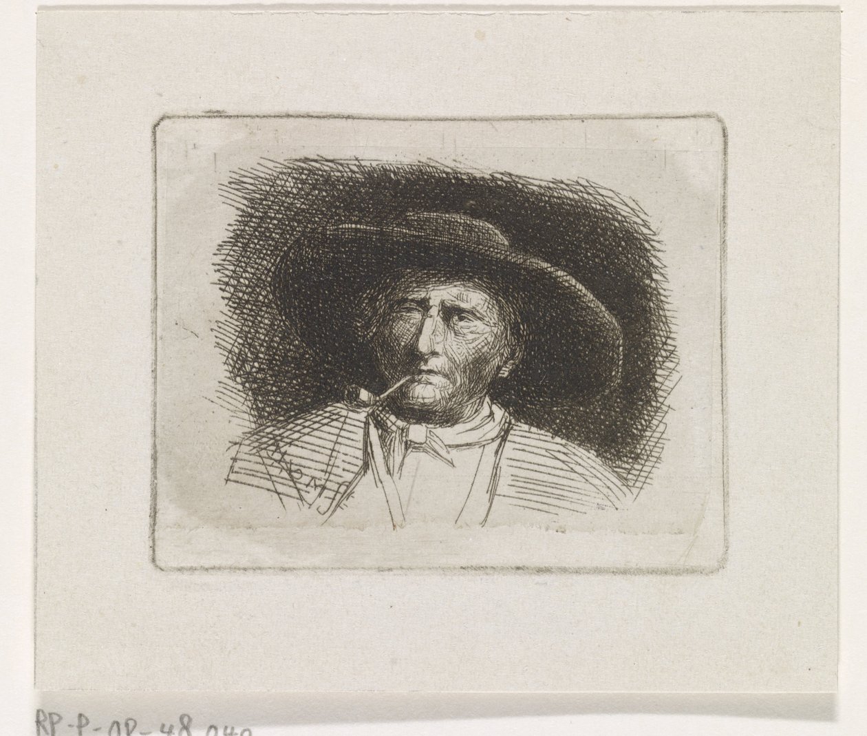 Hlava muže s dýmkou od Jacob Jan van der Maaten