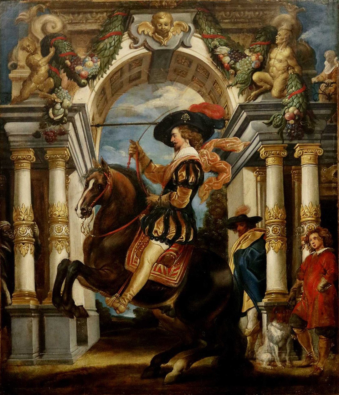 Kavalír provádějící levádu od Jacob Jordaens