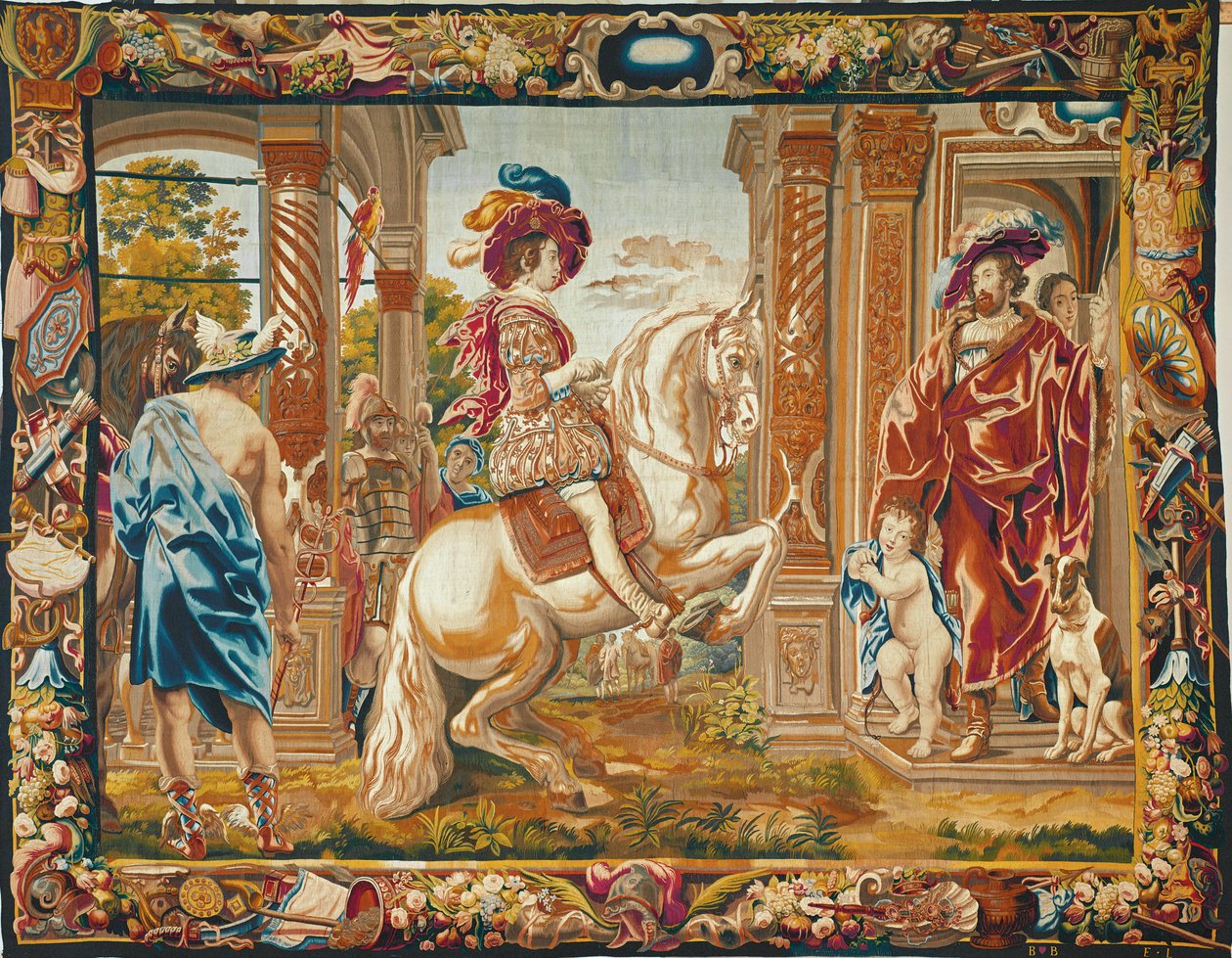 Lekce jízdy na koni pro krále Ludvíka XIII... od Jacob Jordaens