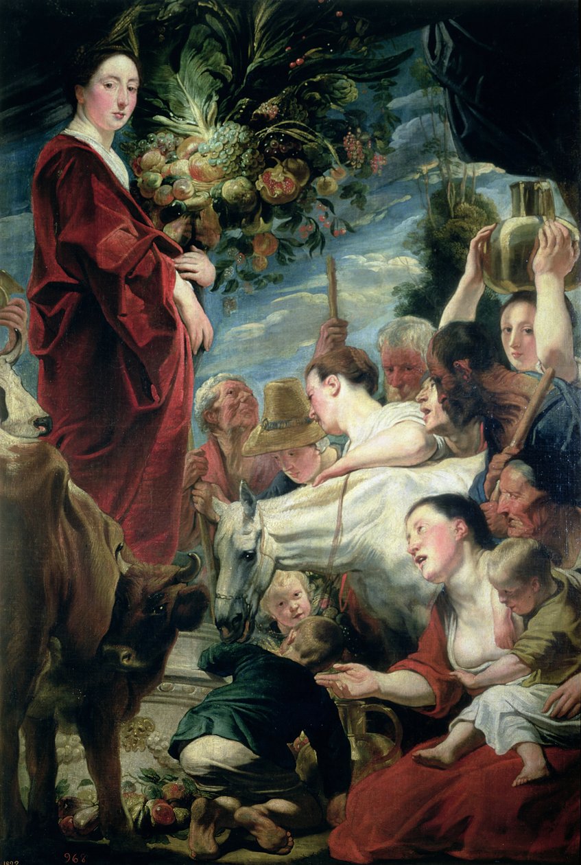 Oběť Ceres, bohyni sklizně od Jacob Jordaens