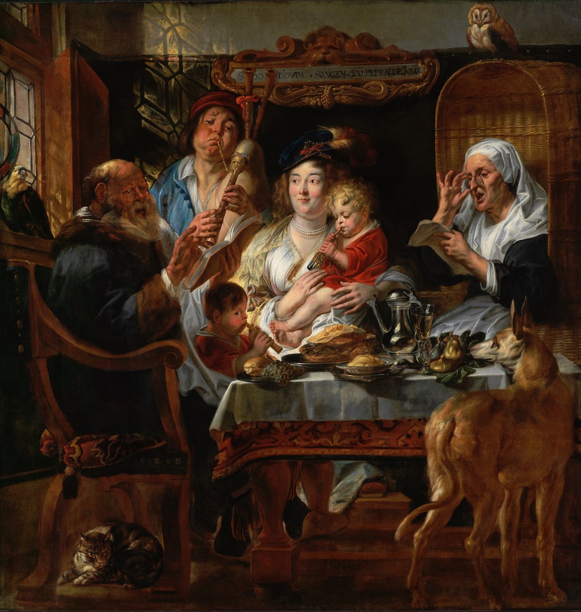 Jak zpívají staří, tak zpívají mladí od Jacob Jordaens