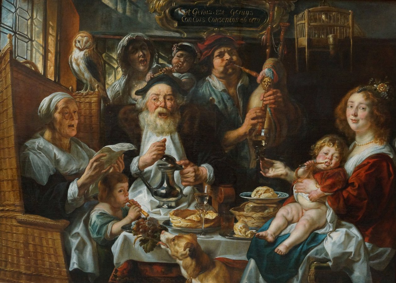 Jak starý zpívá, tak mladá dýmka od Jacob Jordaens