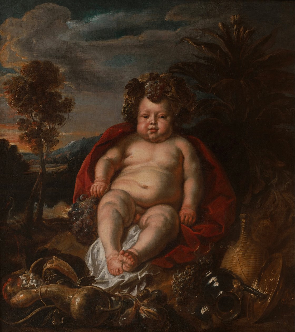 Bacchus jako dítě - Jordaens, Jacob (1593-1678) - c. 1640 - Olej na plátně - 121x106 - Muzeum paláce Wilanow od Jacob Jordaens