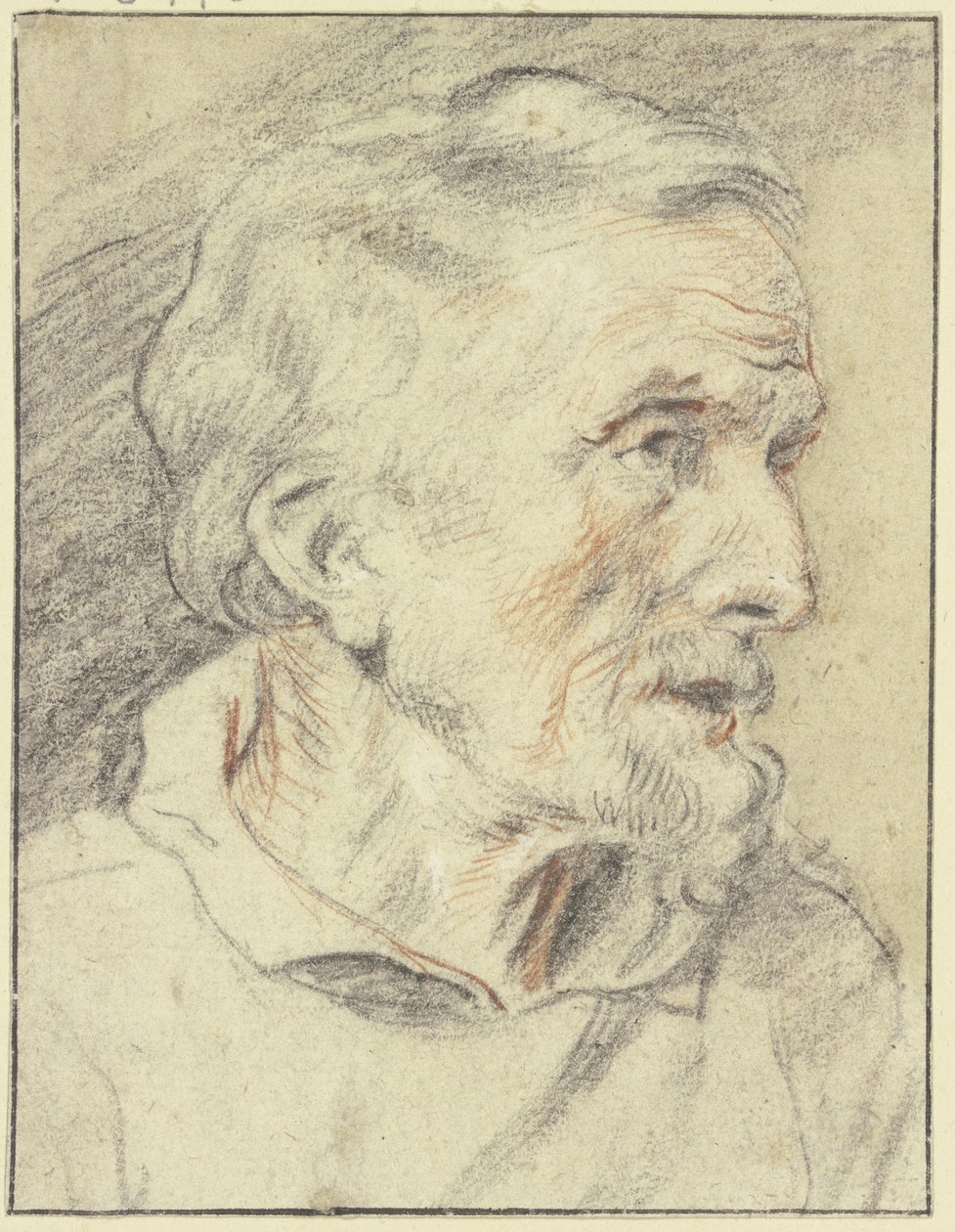 Portrét starého muže z profilu směrem doprava od Jacob Jordaens