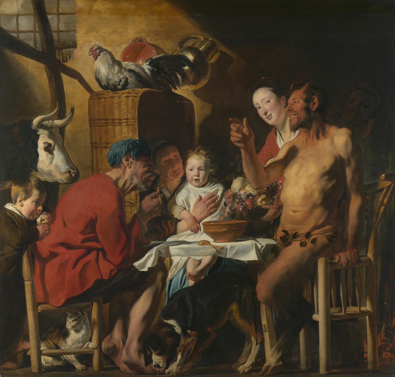 Satyr u sedláka od Jacob Jordaens