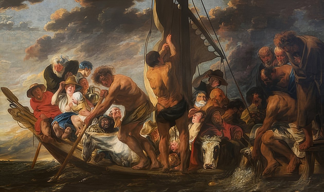 Penny úroků. Petrova úžasná rybářská výprava. (také: trajekt do Antverp). Kolem roku 1623 od Jacob Jordaens