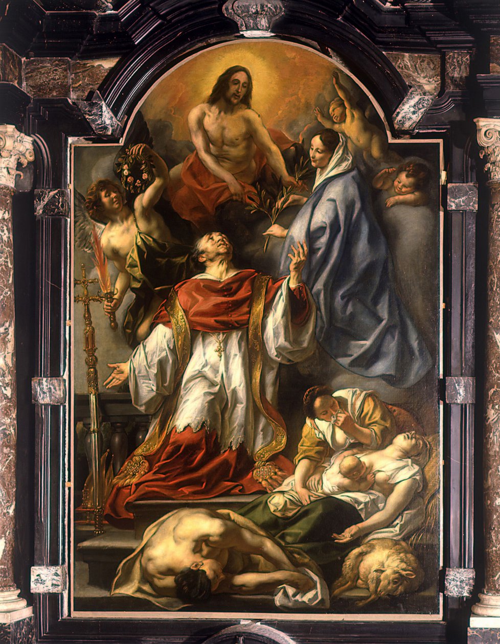 Nizozemština: Svatý Carolus Borromeus se přimlouvá za nemocné morem Carolus Borromeus se přimlouvá za nemocné morem od Jacob Jordaens