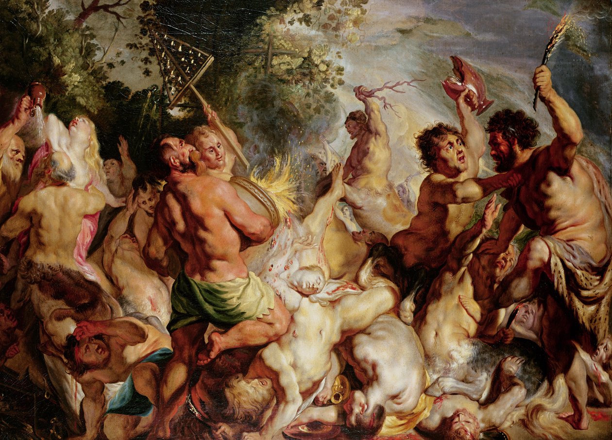 Lapithové a Kentauři od Jacob Jordaens