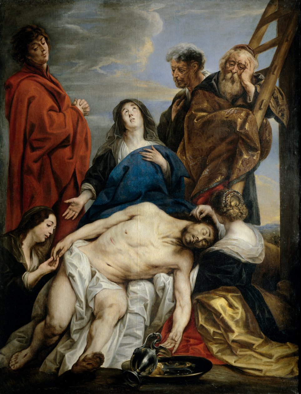""Pieta"" Malba Jacoba Jordaense (1593-1678) - 1650-1660 - Olej na plátně Rozměr 221x169 cm Museo del Prado, Madrid od Jacob Jordaens