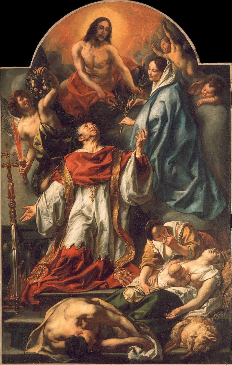 Svatý Karel Boromejský mezi oběťmi moru, 1655. od Jacob Jordaens