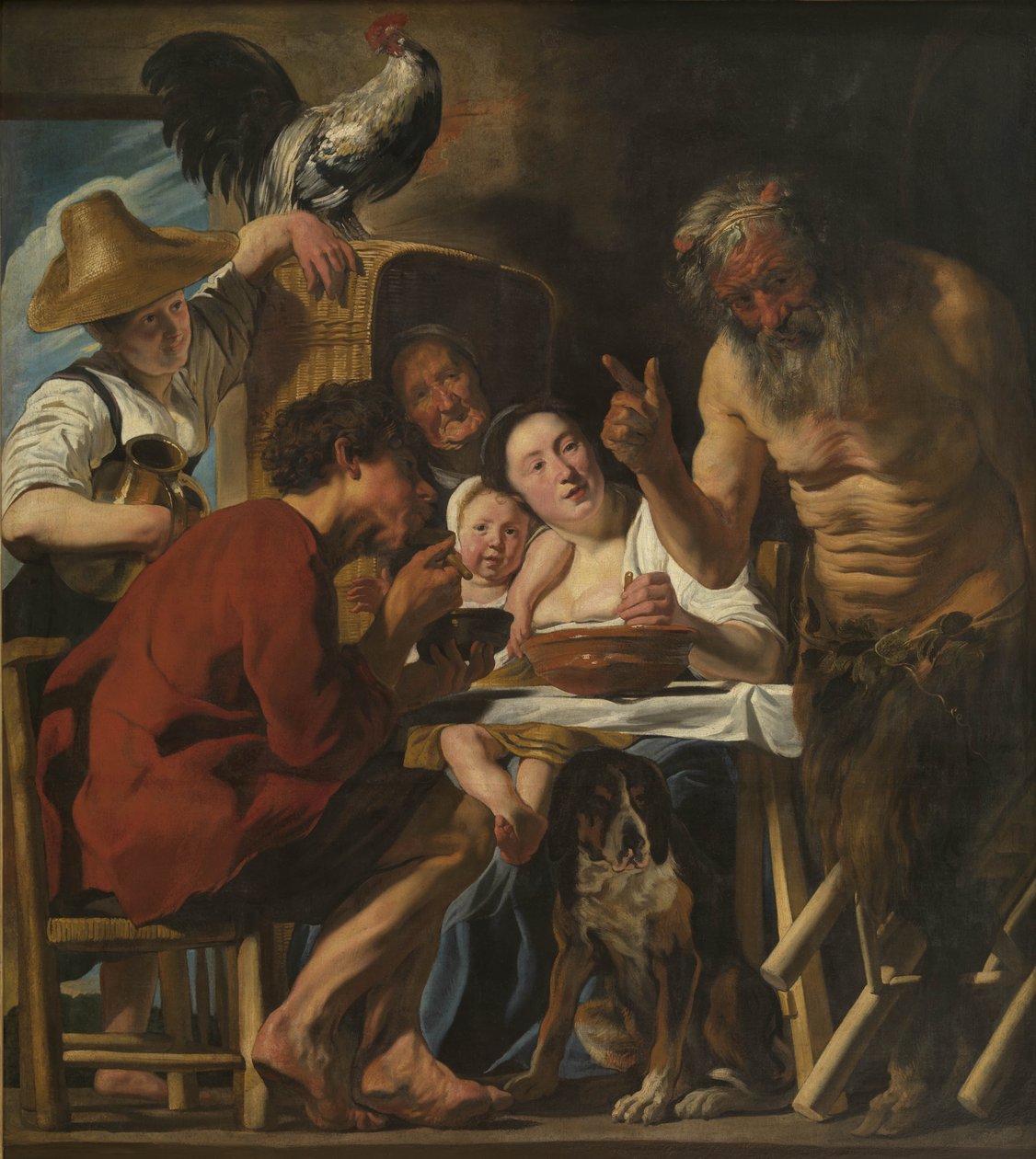 Satyr a rolnická rodina od Jacob Jordaens