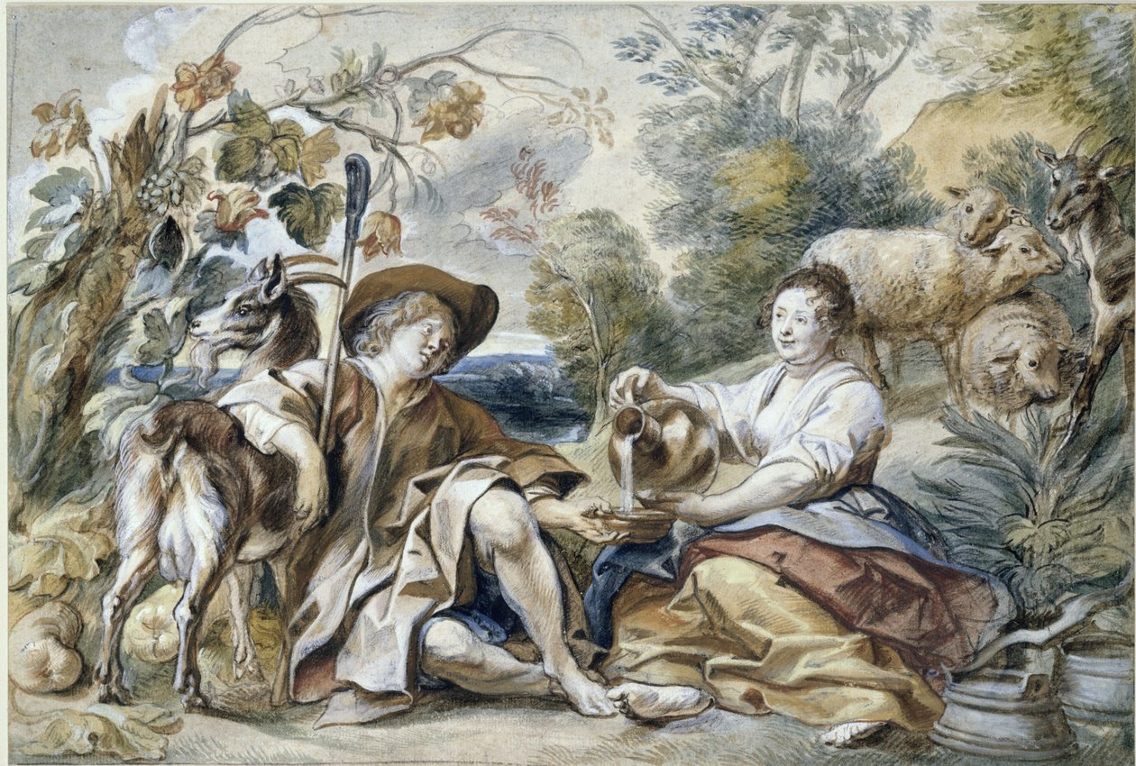 Pastýřský pár od Jacob Jordaens