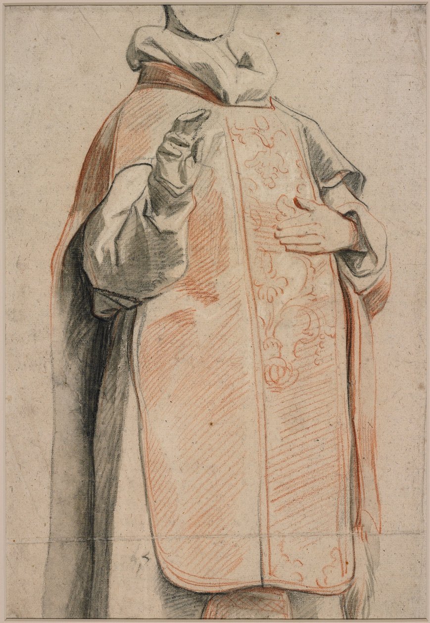 Studie postavy v kněžském rouchu od Jacob Jordaens