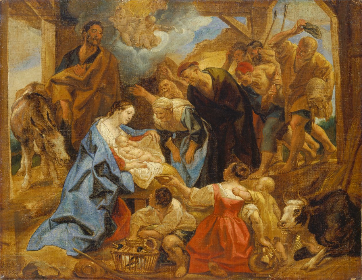 Klanění pastýřů od Jacob Jordaens