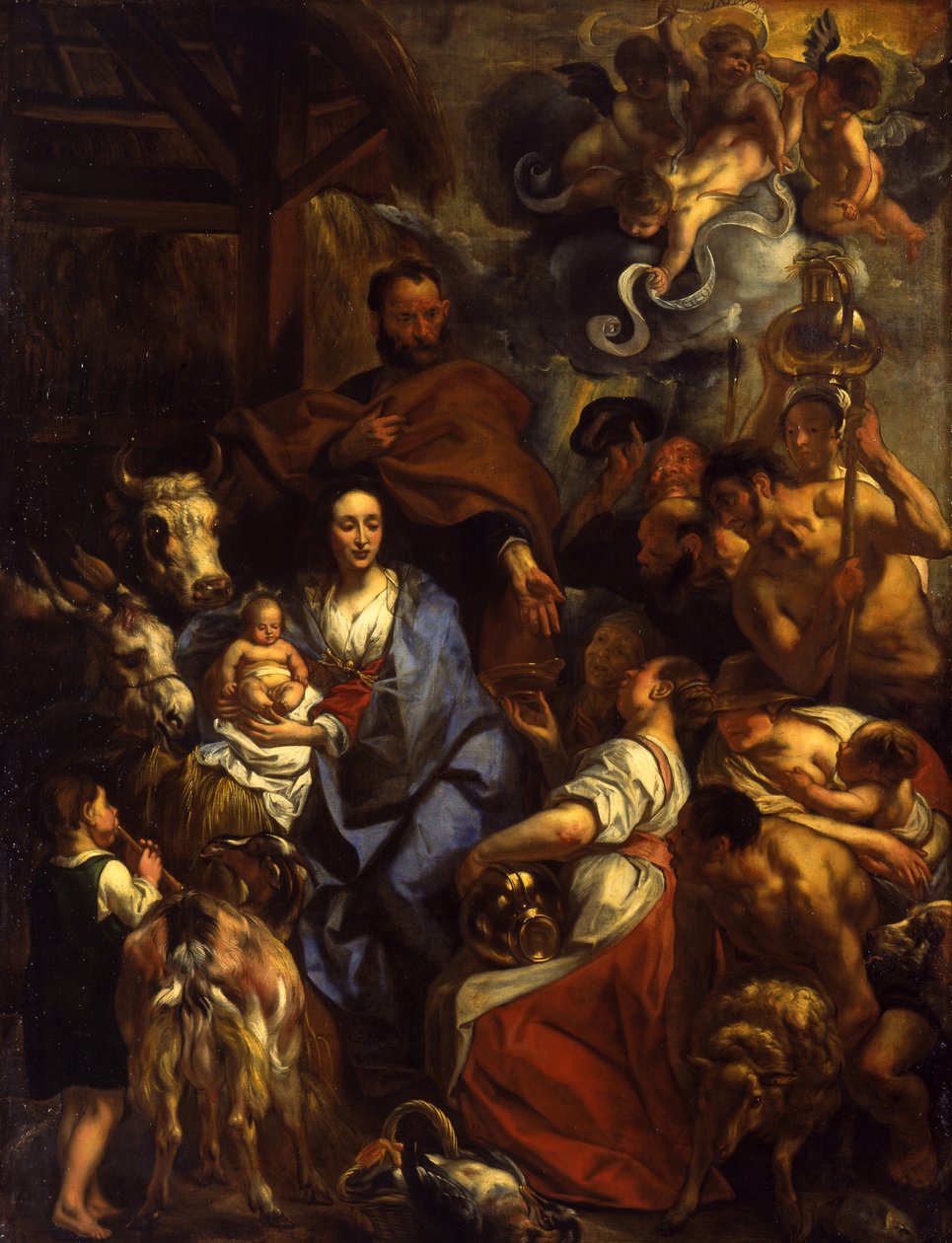 Klanění pastýřů od Jacob Jordaens