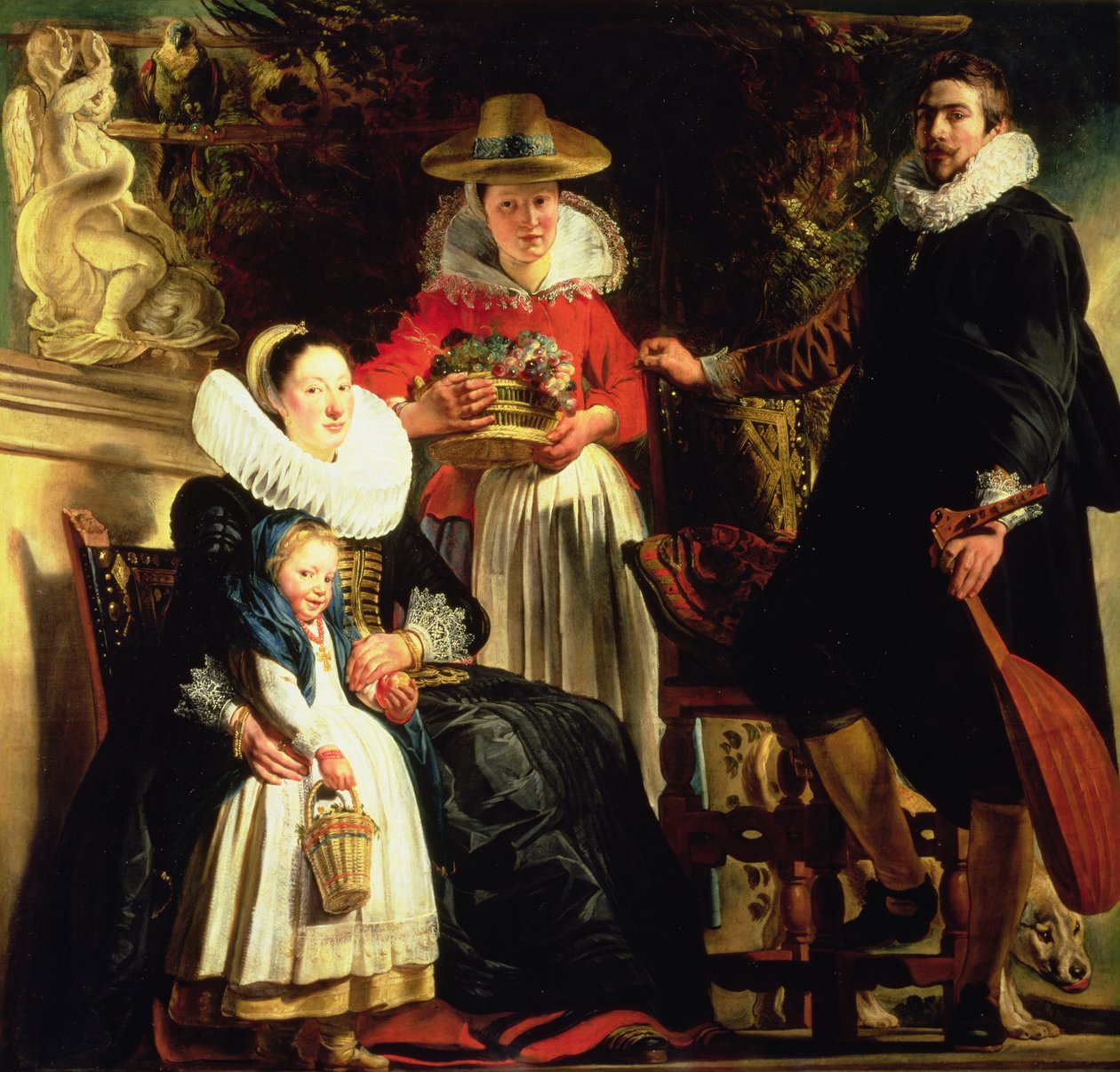 Umělec a jeho rodina v zahradě, cca 1620-22 (olej na plátně) od Jacob Jordaens