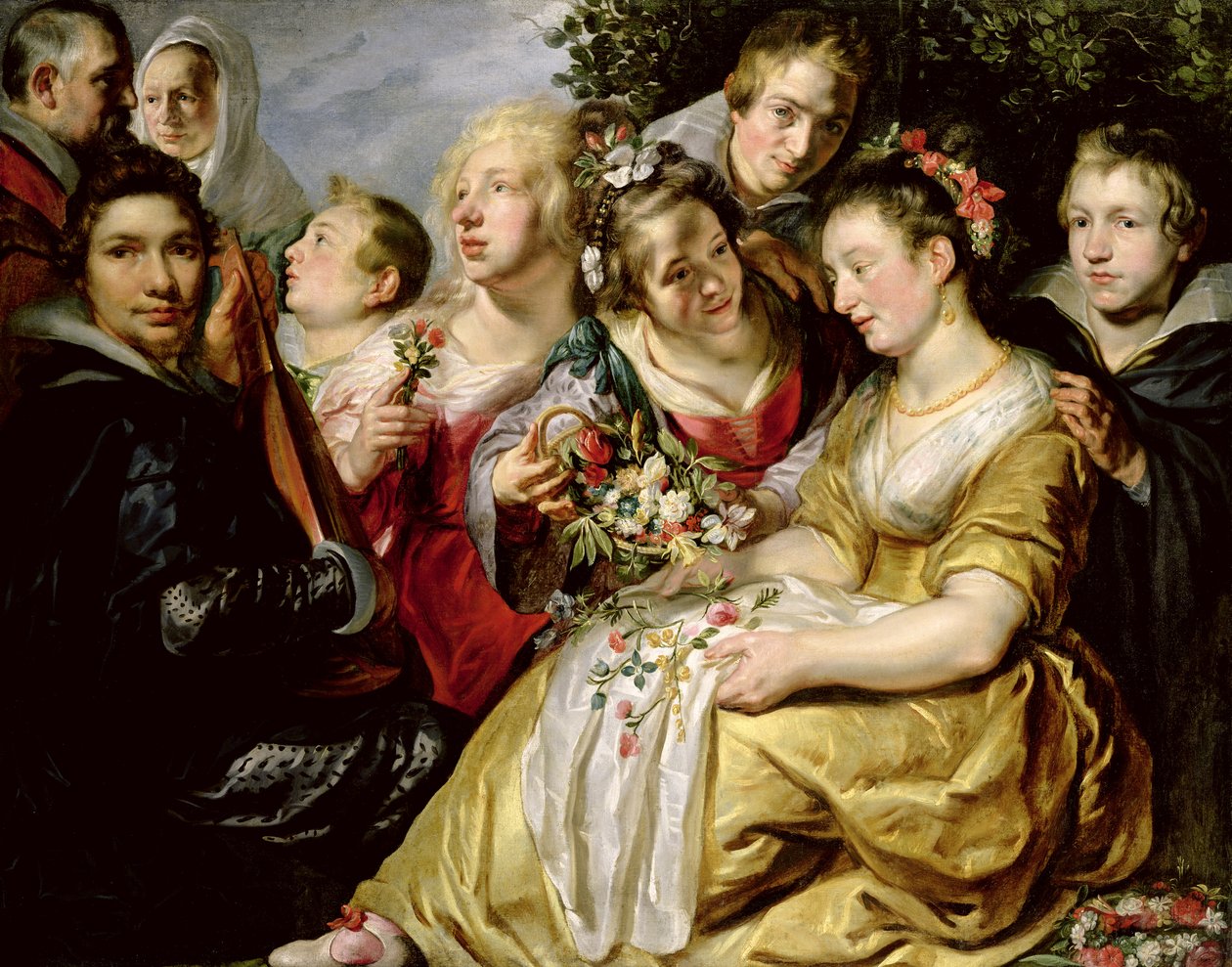 Umělec s rodinou svého tchána Adama Van Noorta, kolem roku 1616 od Jacob Jordaens