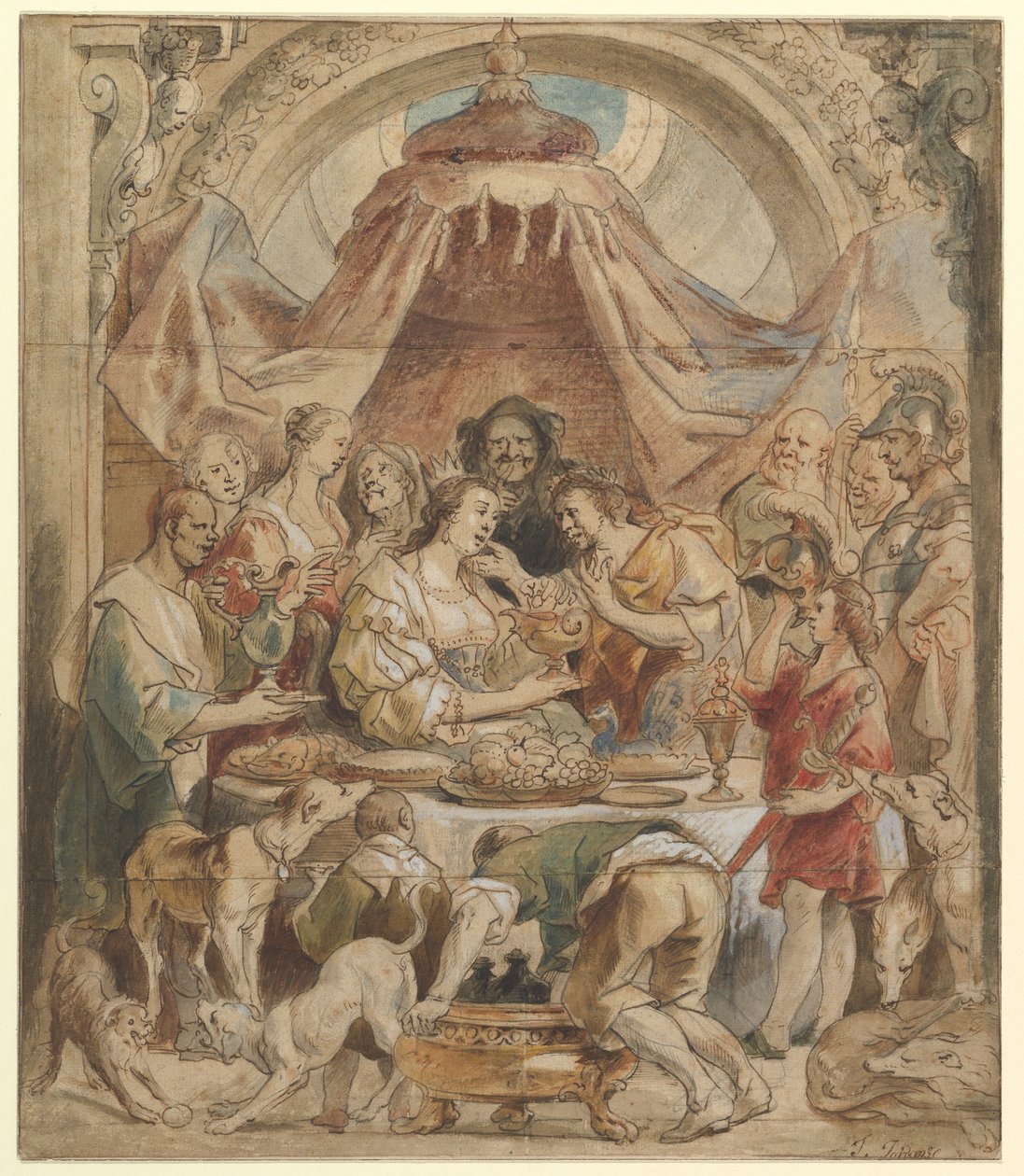Hostina Antonia a Kleopatry od Jacob Jordaens