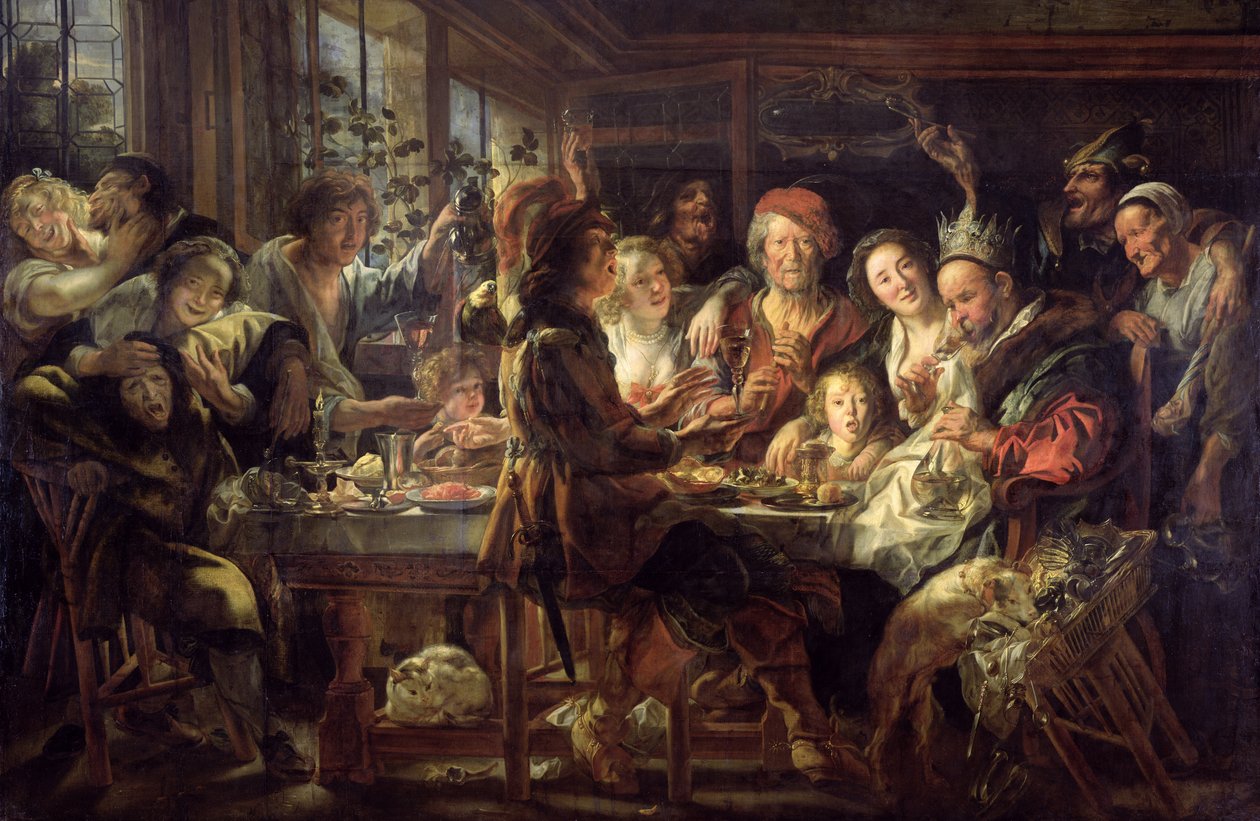 Fazolové hody (Král pije) 1637-38 od Jacob Jordaens