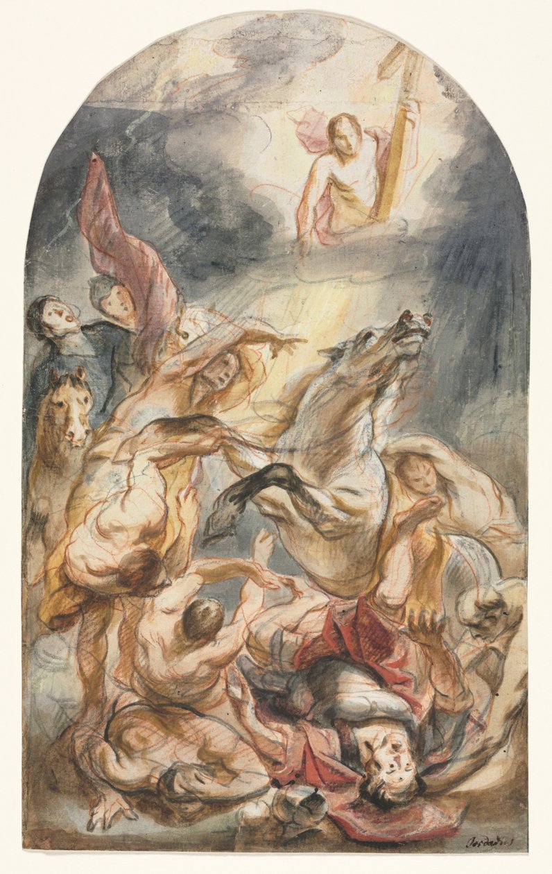 Obrácení Saula s Kristem a křížem od Jacob Jordaens