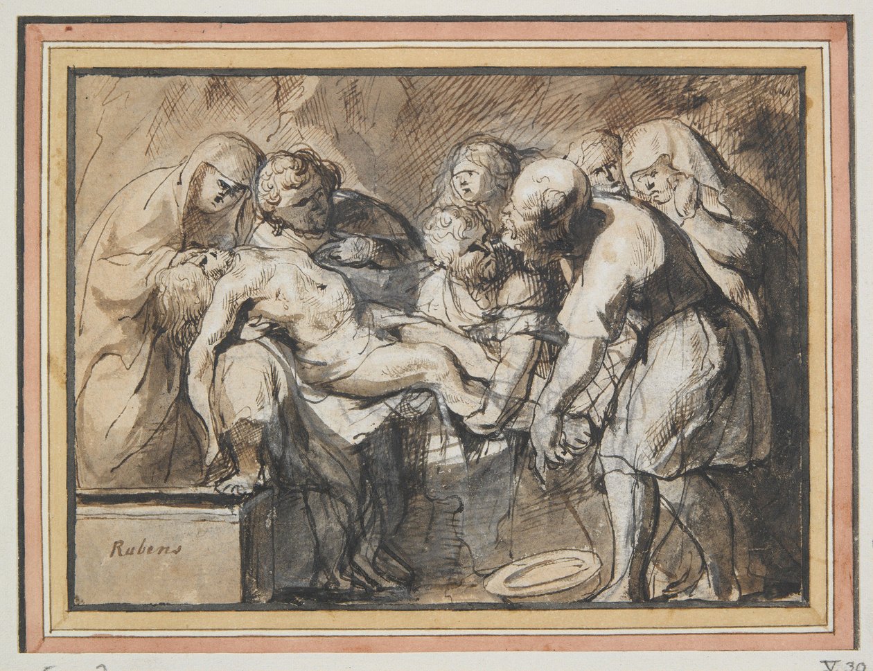 Kladení do hrobu od Jacob Jordaens