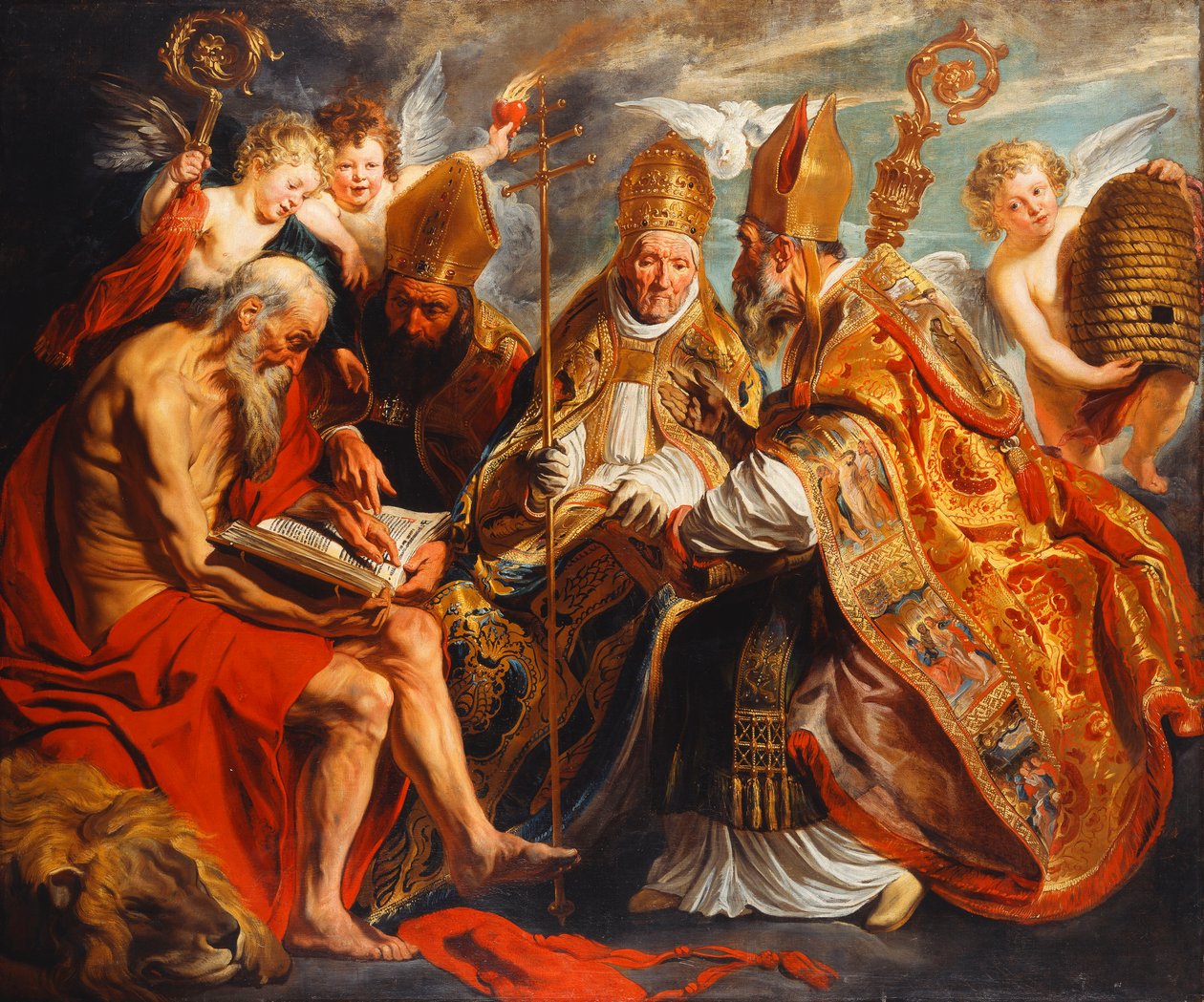 Čtyři učitelé církve, od Jacob Jordaens