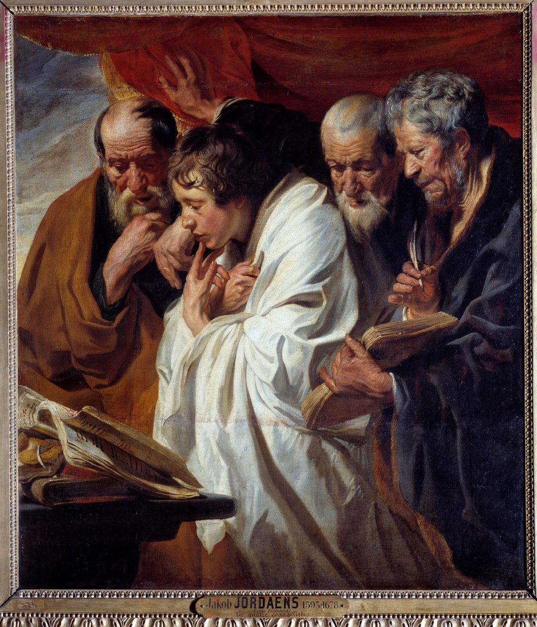 Obraz čtyř evangelistů od Jacoba Jordaense (1593-1678) 17. století. Rozměr 1,34 x 1,18 m od Jacob Jordaens