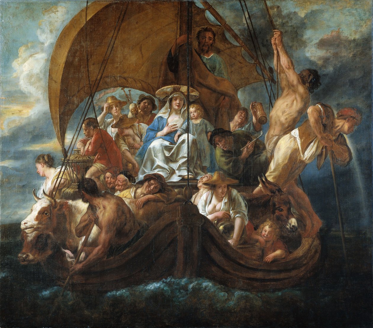 Svatá rodina ve člunu, 1652. od Jacob Jordaens