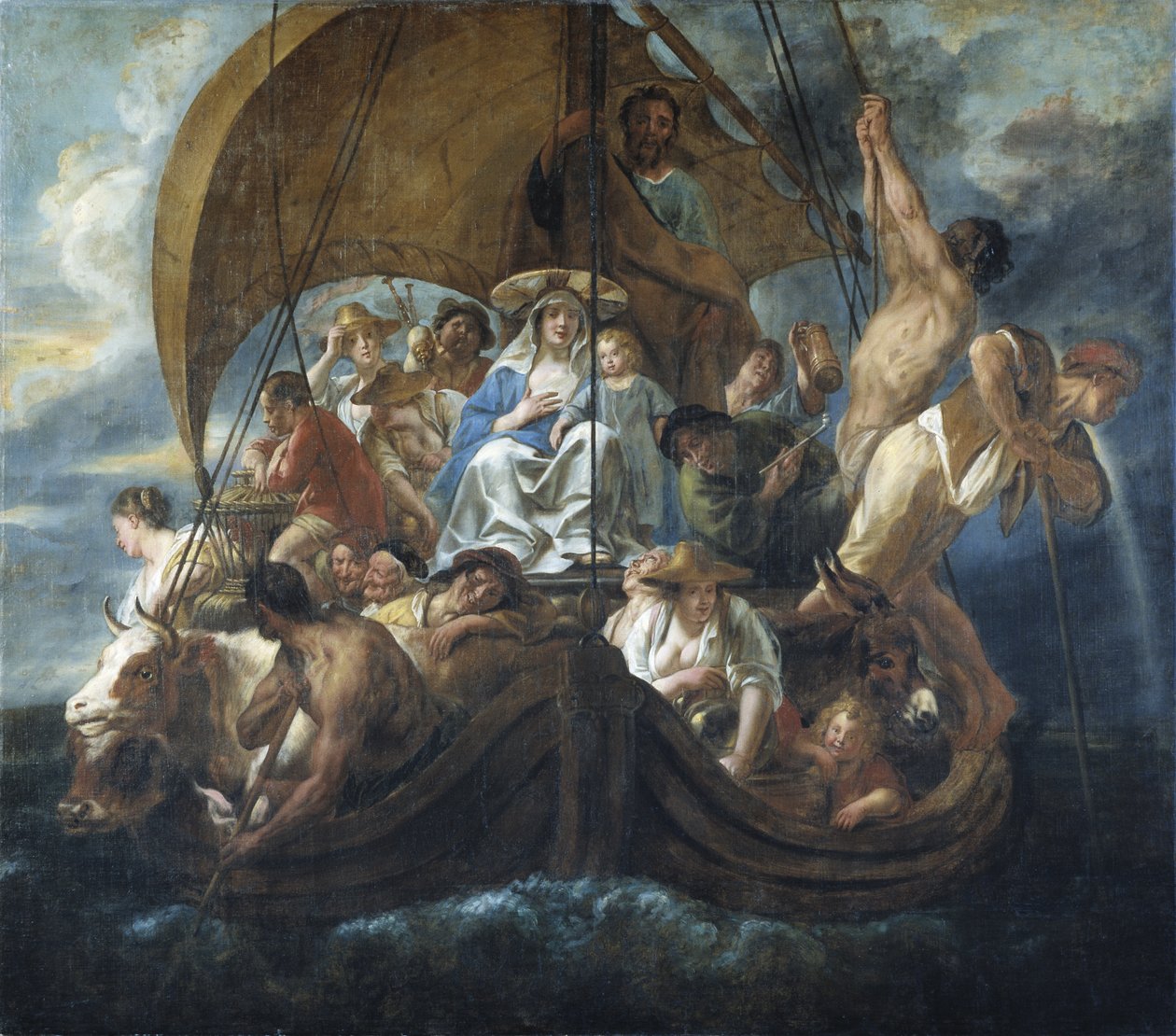 Svatá rodina na přívozu od Jacob Jordaens