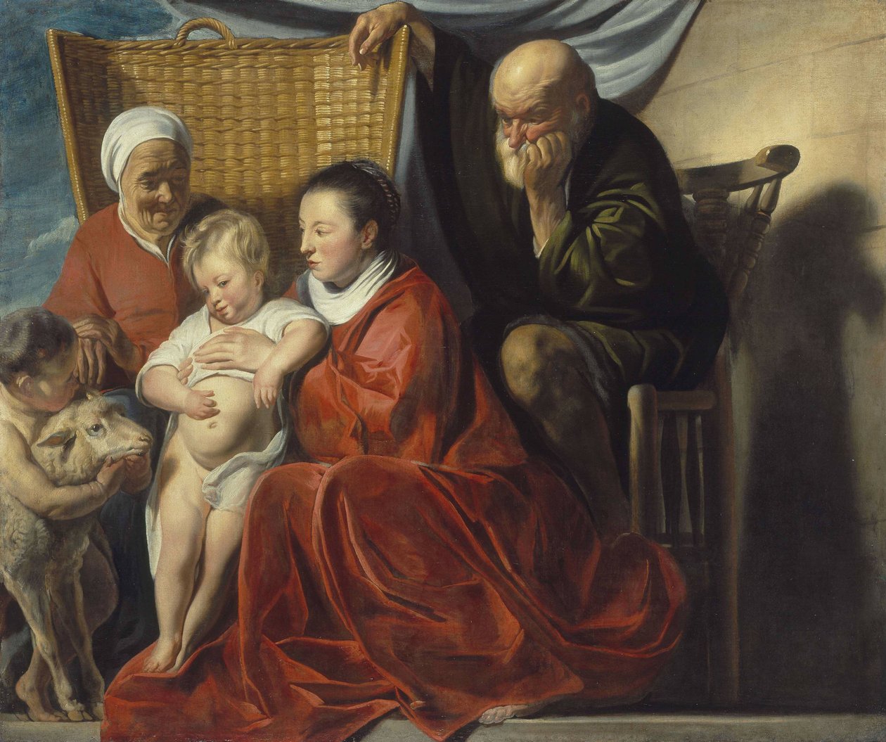 Svatá rodina s Annou a chlapcem Janem od Jacob Jordaens