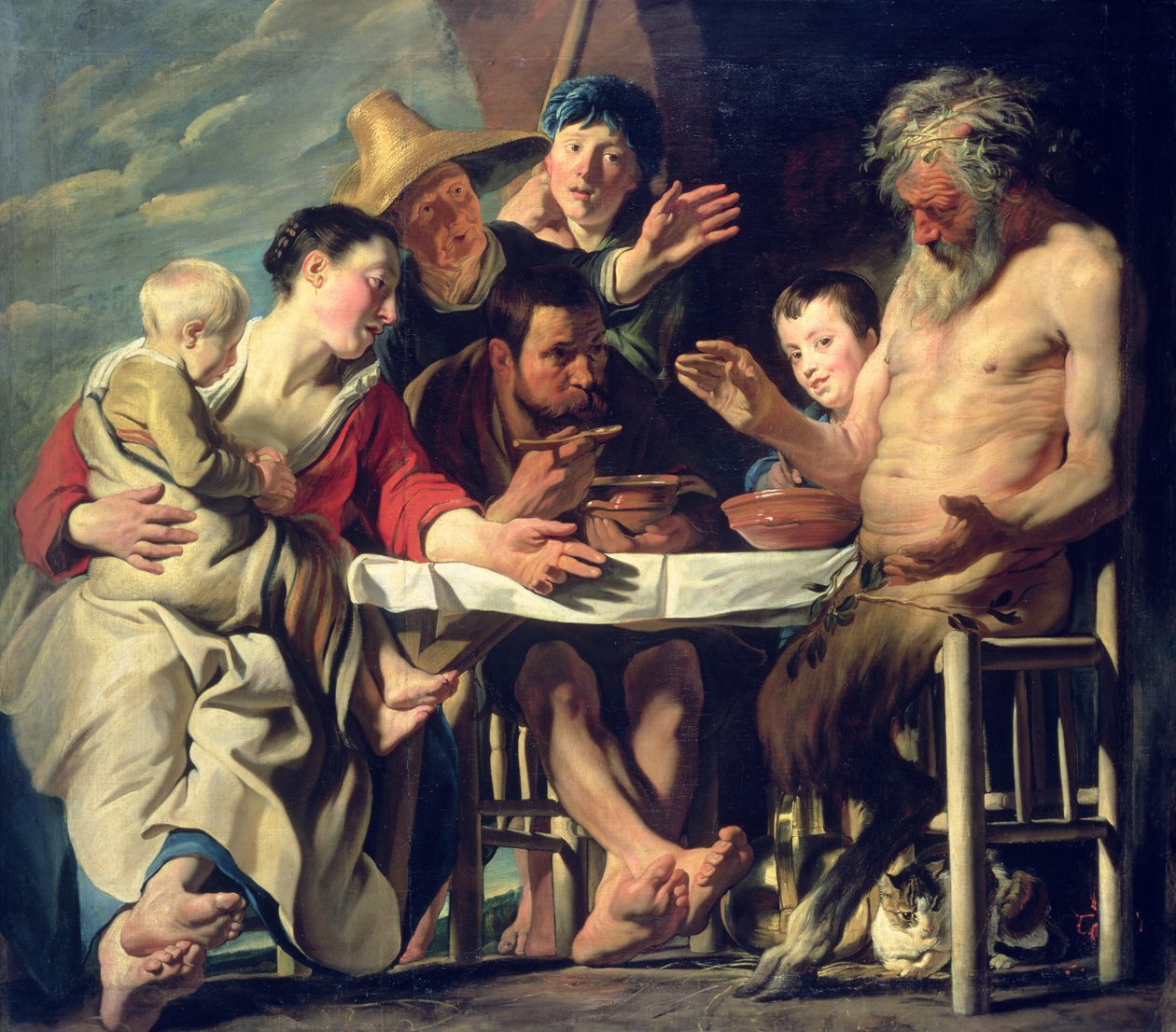Satyr s rolníky, 1620 od Jacob Jordaens