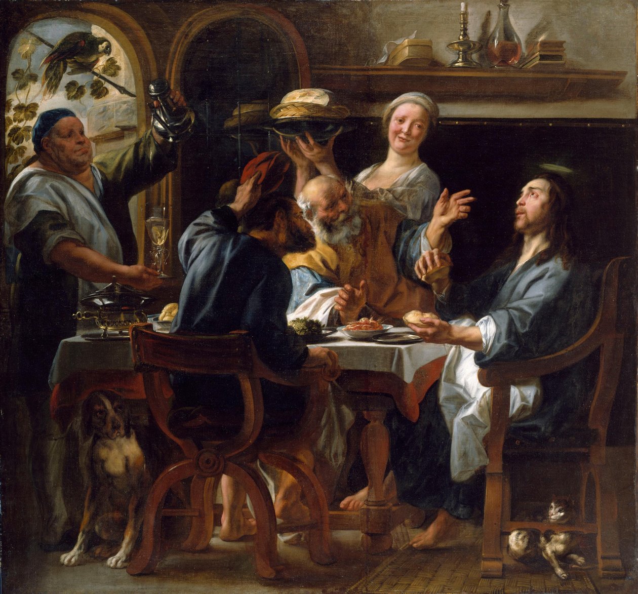 Večeře v Emauzích od Jacob Jordaens