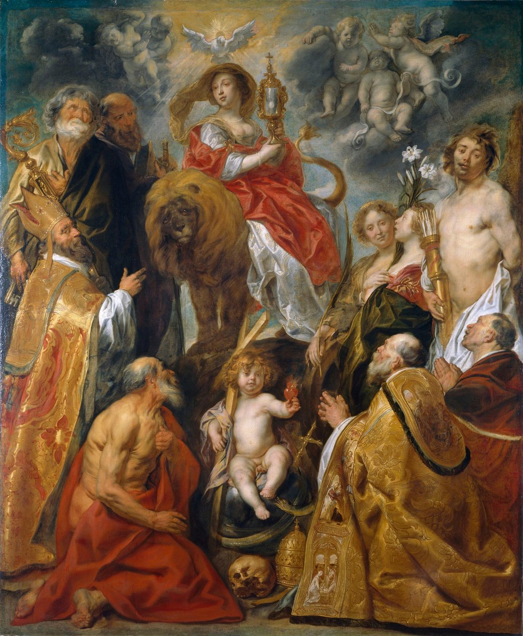 Uctívání eucharistie od Jacob Jordaens