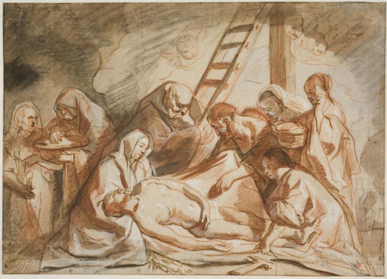 Umytí a pomazání Těla Kristova od Jacob Jordaens