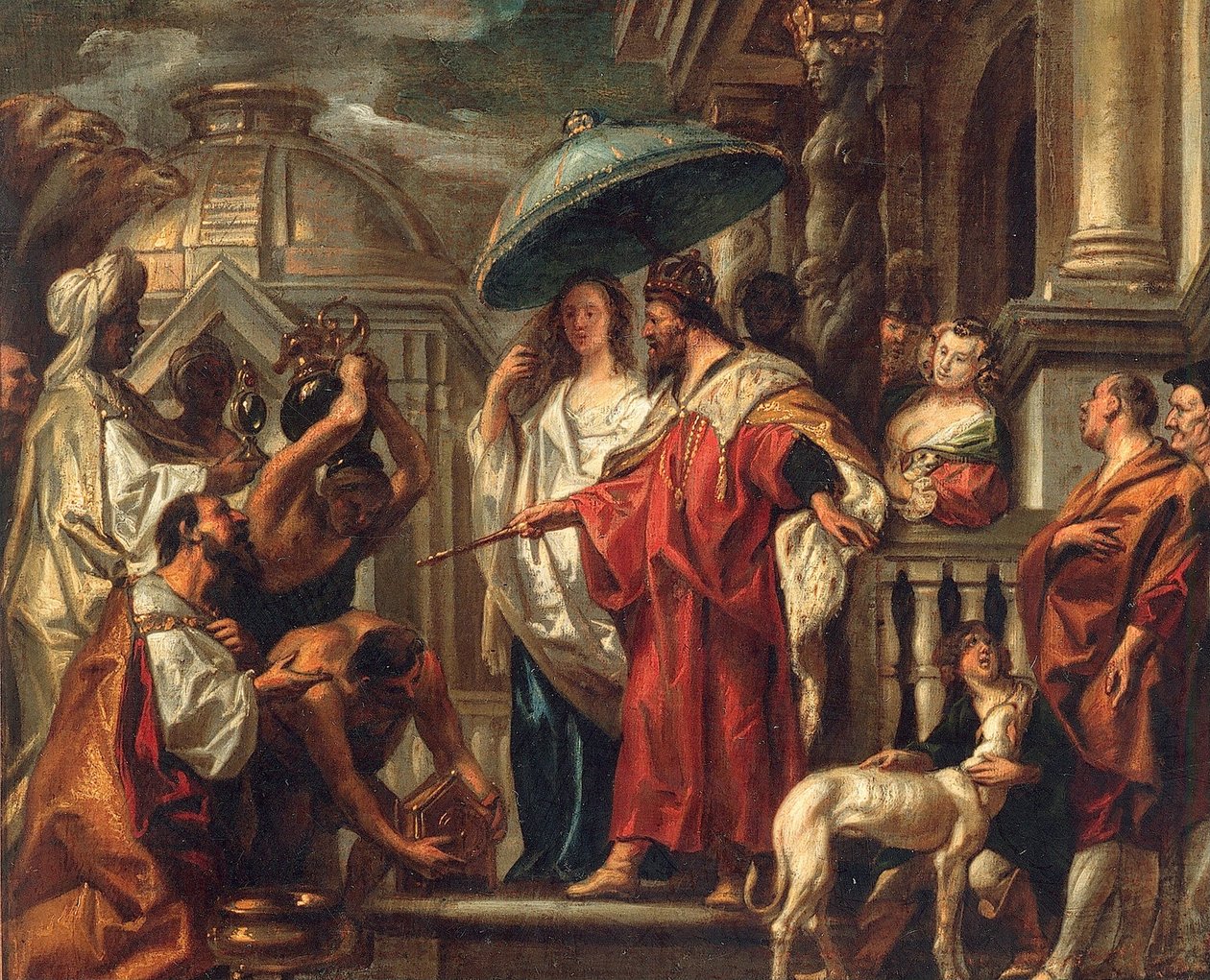 Pocta chalífovi Harun al-Rašídovi Karlu Velikému, cca 1663. od Jacob Jordaens