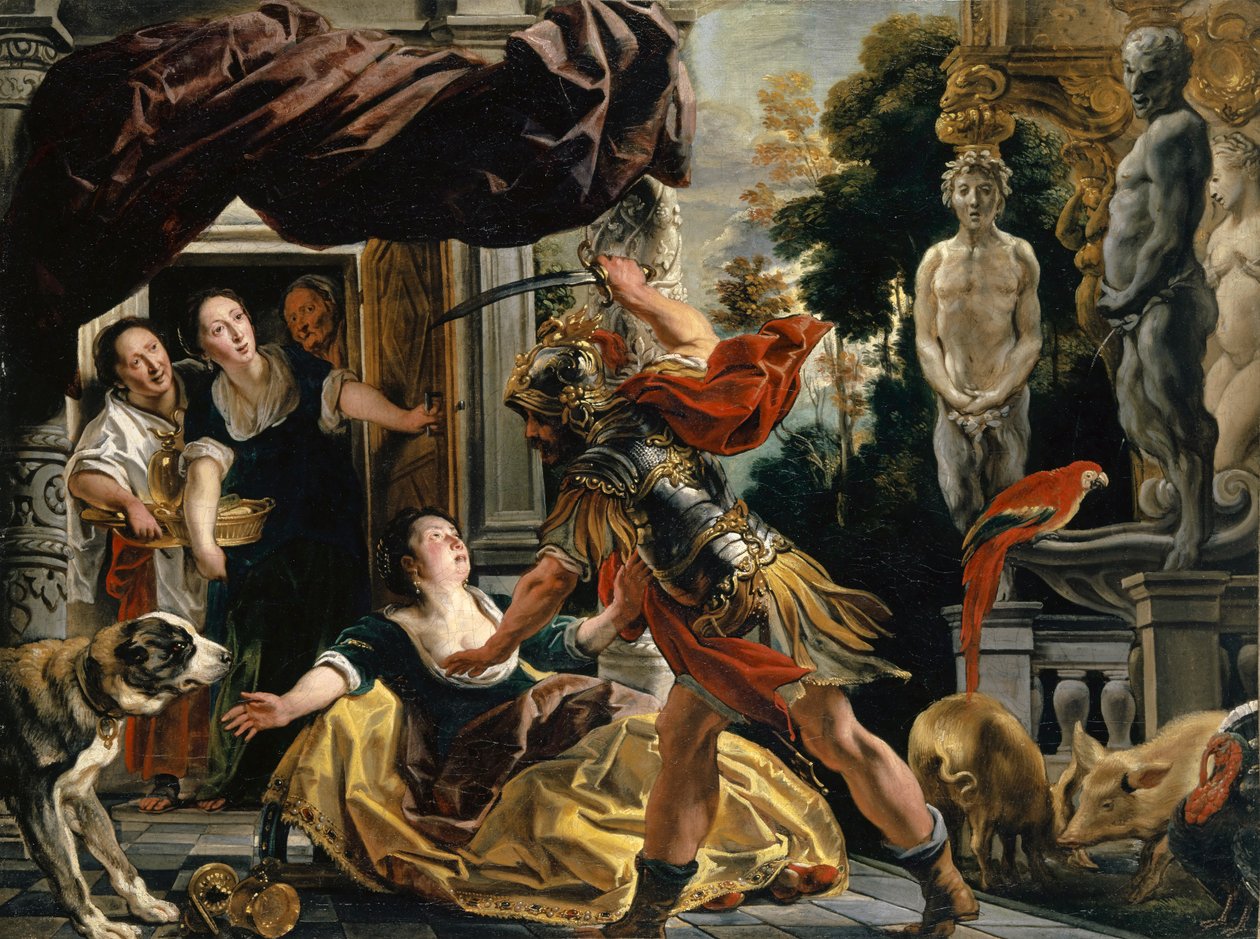 Ulysses ohrožující Circe, kolem 1630-35 od Jacob Jordaens