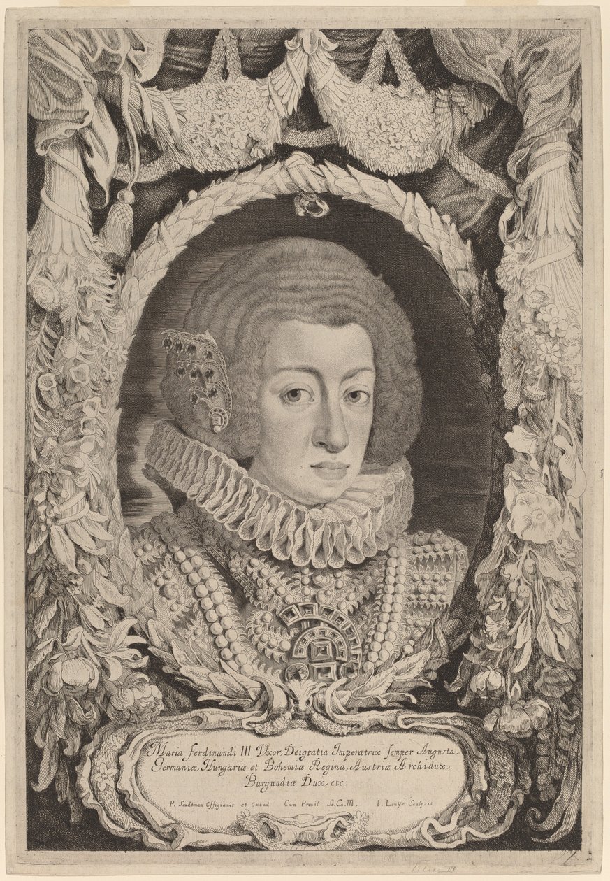 Maria Anna Španělská od Jacob Louis after Pieter Claesz Soutman