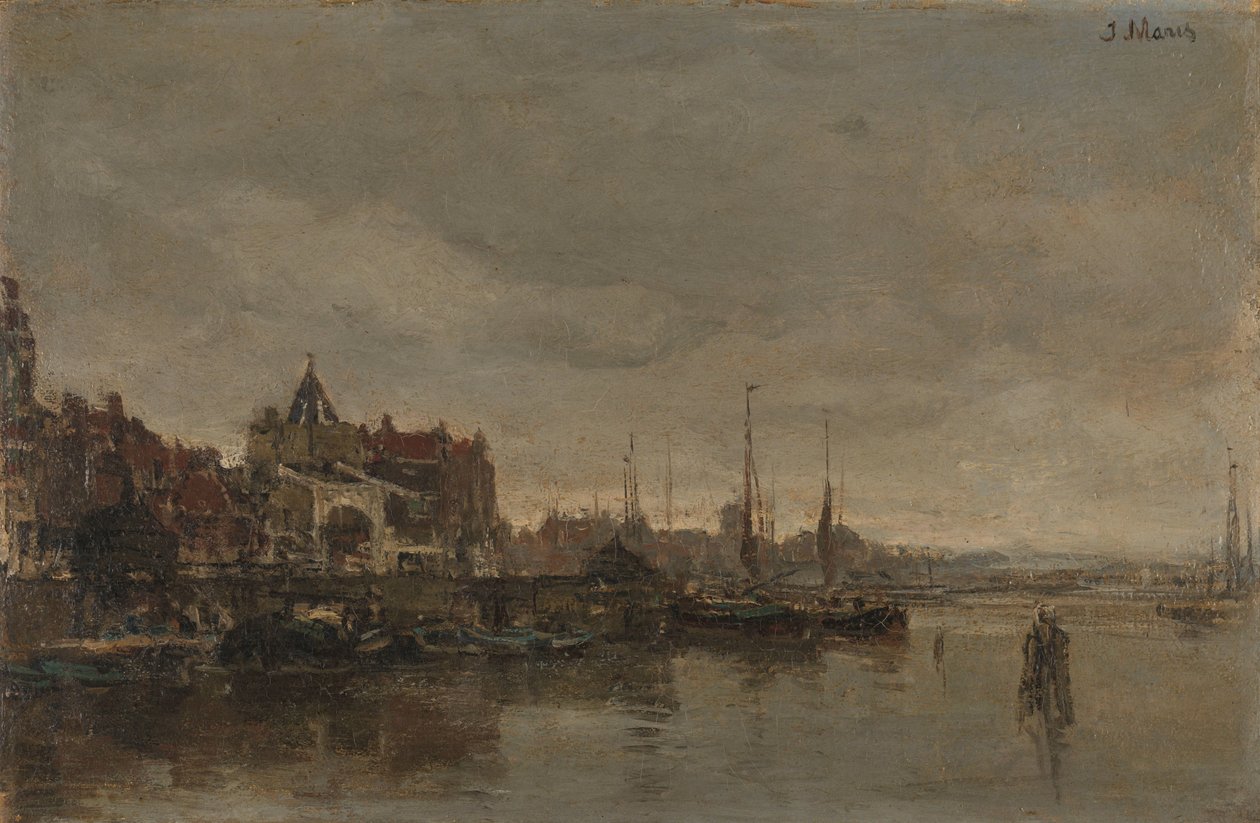 Schreierstoren s mostem přes Gelderse Kade v Amsterdamu od Jacob Maris