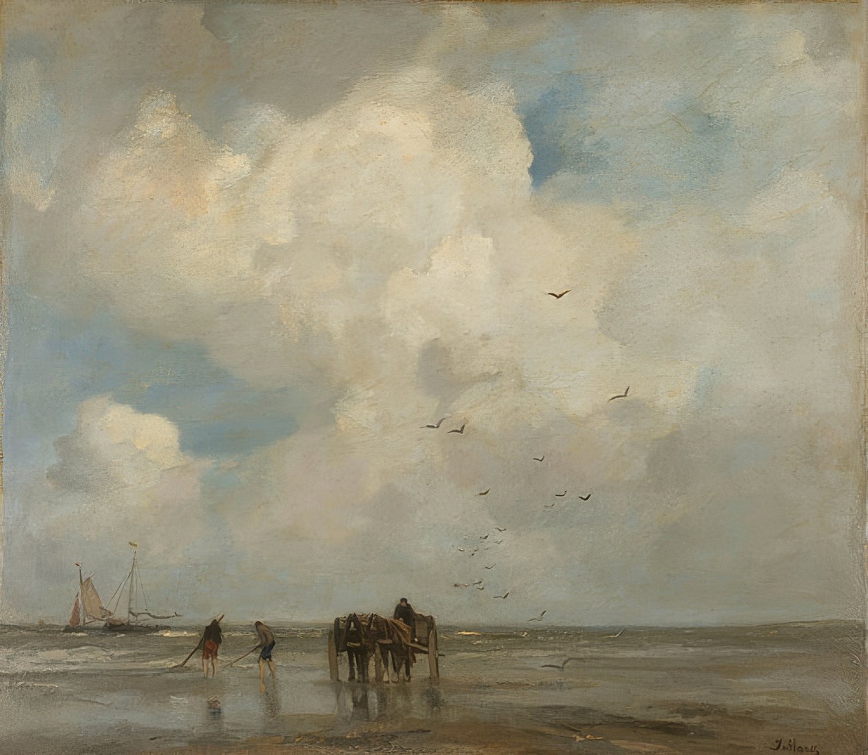 Muschelfischer (mušle). 1885 od Jacob Henricus or Hendricus Maris